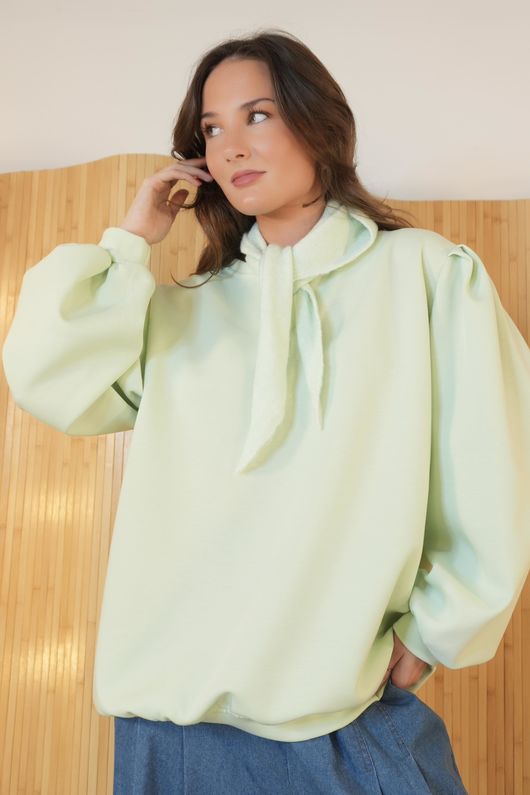 Nova Puff Sleeve Sweatshirt Spearmint  /10=